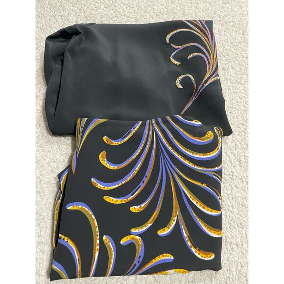 Bob Mackie Women's M Long Sleeve Top Printed Pull On Skirt 2 Pc Set Outfit Black - Picture 2 of 13